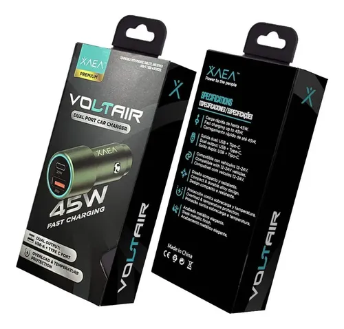 CARGADOR 12V AUTO VOLTAIR 45W