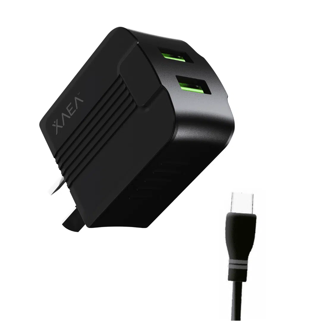 CARGADOR CEL TIPO C 30W 2 USB + CABLE TIPO C XAEA