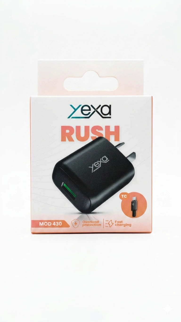 CARGADOR CEL TIPO C 4.8A RUSH 1 USB + CABLE TIPO C MOD430