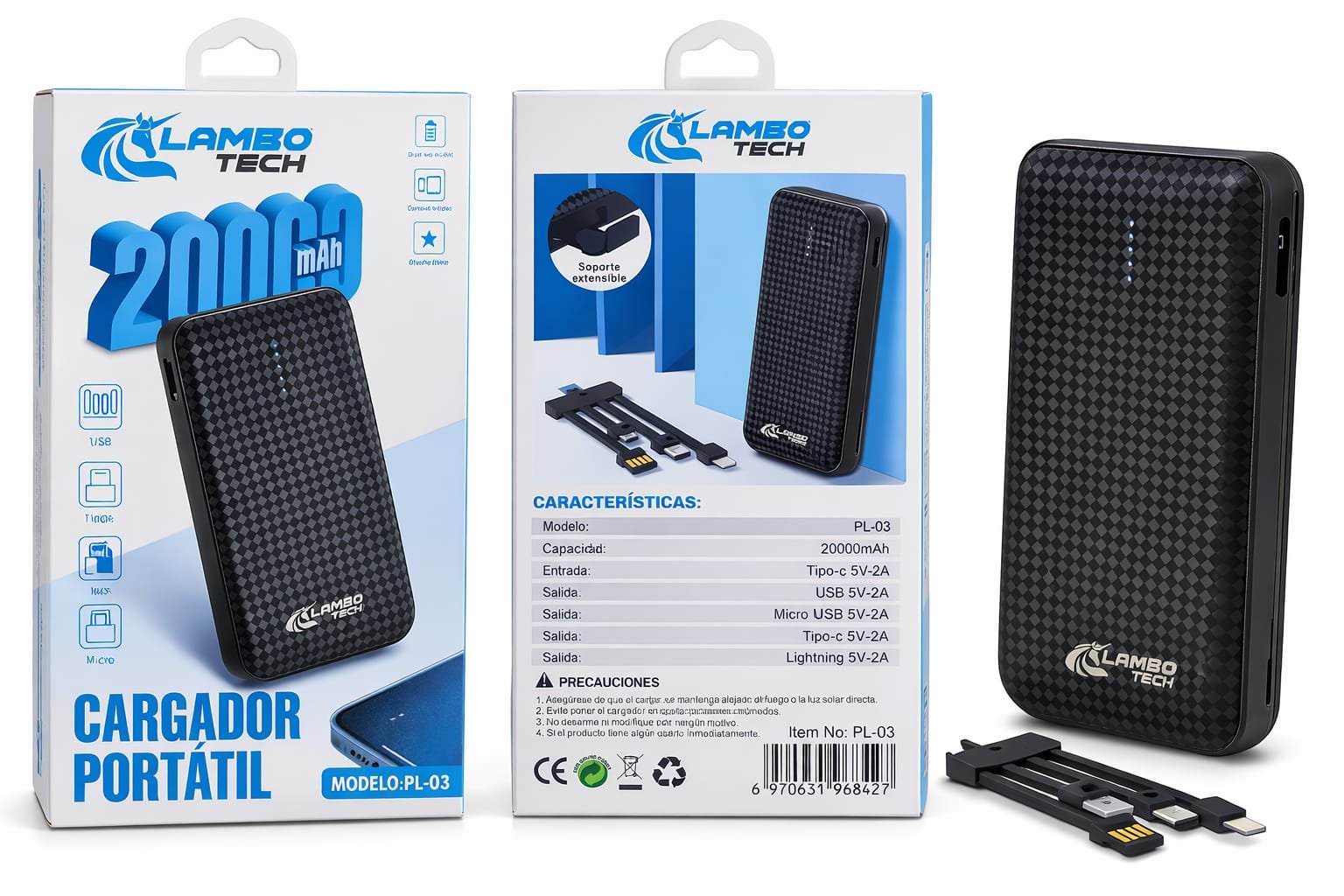 CARGADOR PORTATIL LAMBOTECH PL-03