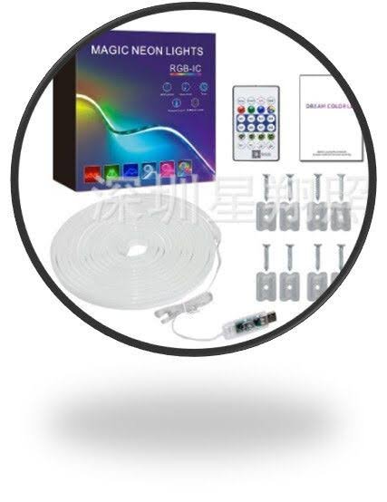 LUZ NEON RGB 5 METROS CON CONTROL CONEXION USB