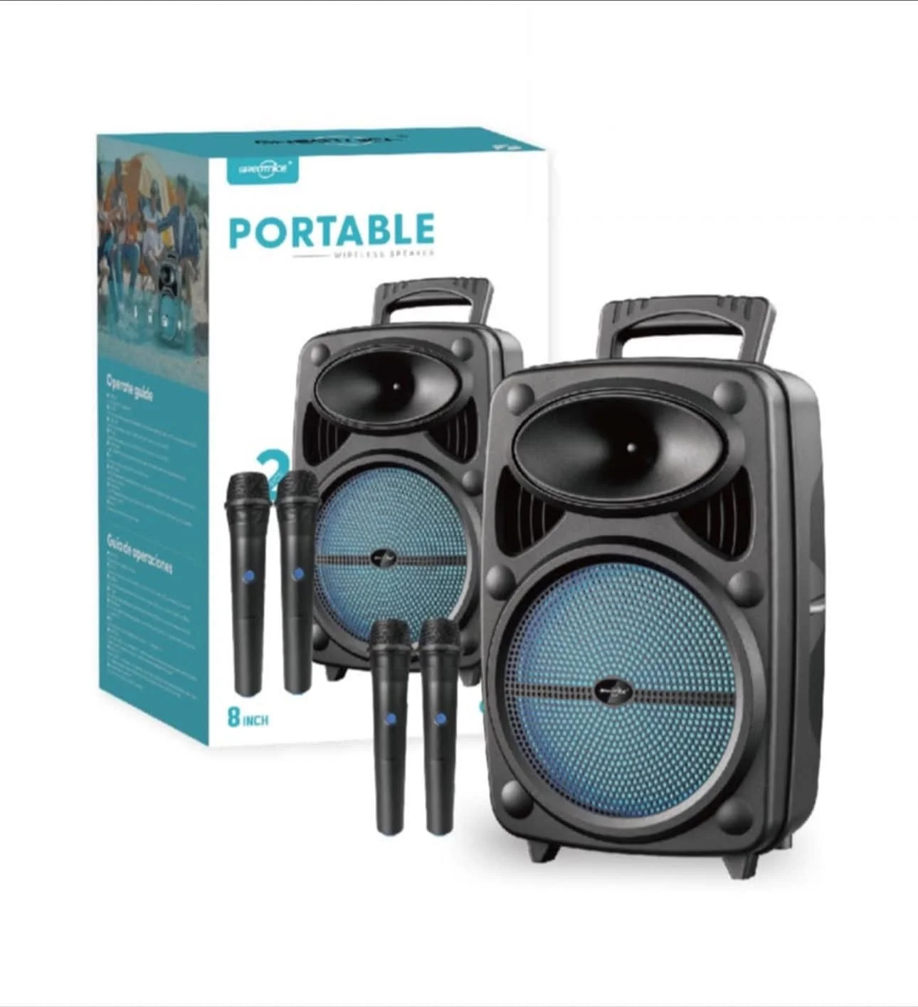 PARLANTE BLUETOOTH 8" 2 MIC GTS-2385