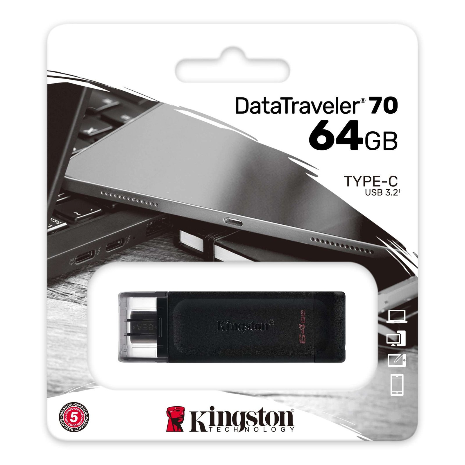 PEN DRIVE 64GB KINGSTON DT70 TIPO C