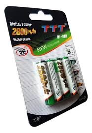 PILA AAA X4 RECARGABLE 2800 MAH TTT NI-MH 