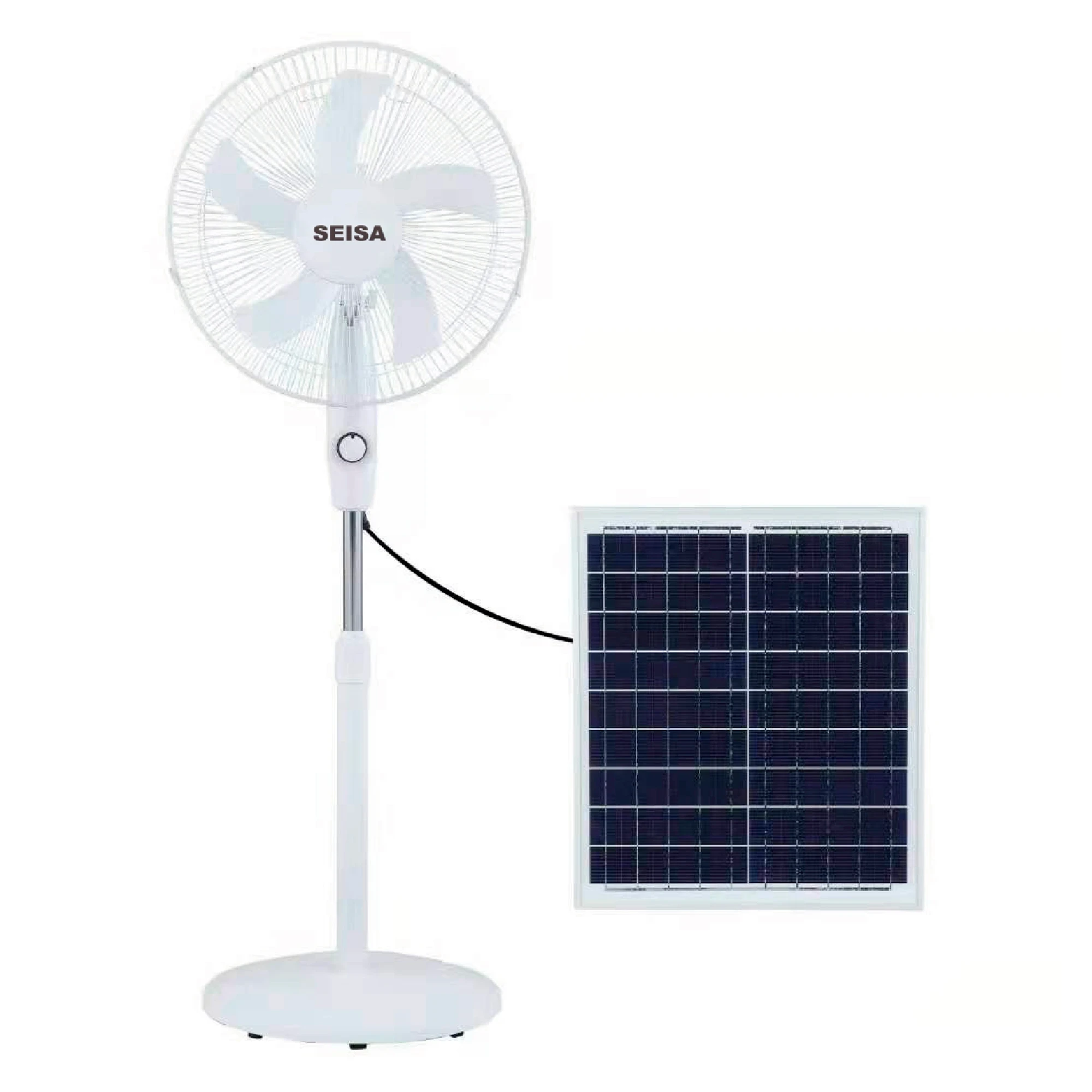 SQ-FS168 VENTILADOR DE PIE 16" CON PANEL SOLAR 5 ASPAS
