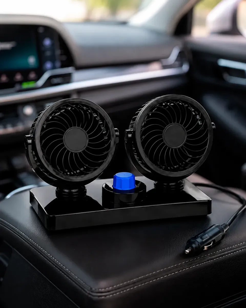VENTILADOR DE AUTO 12V DOBLE 4¨ SQ-X312